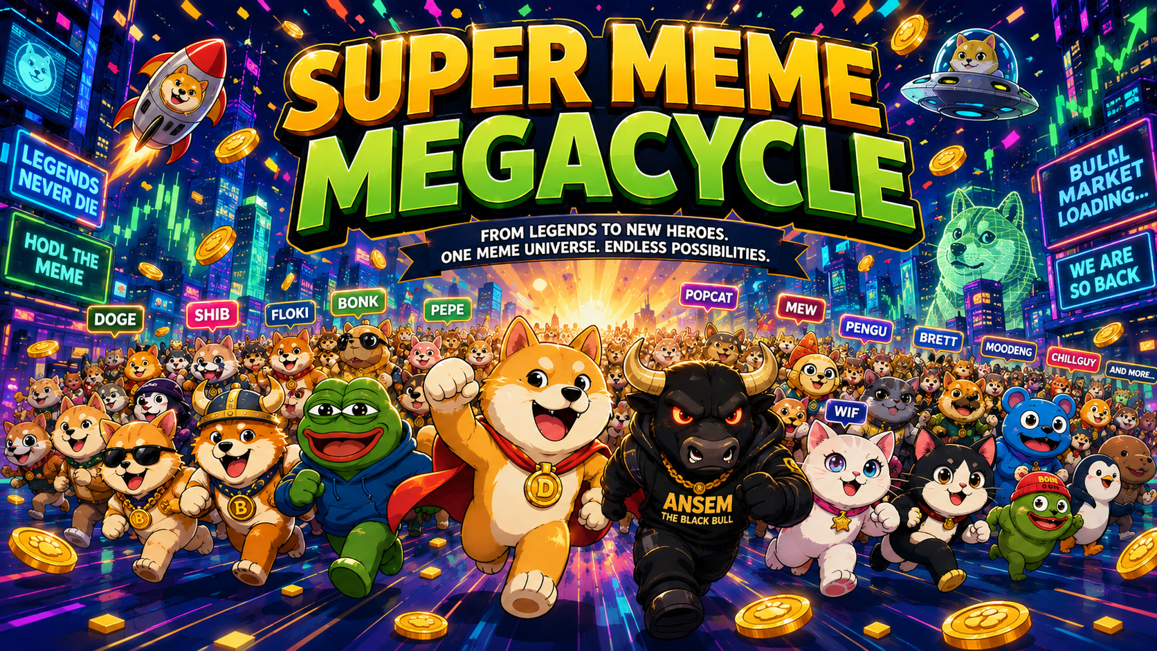 Super Meme Megacycle - All meme characters united